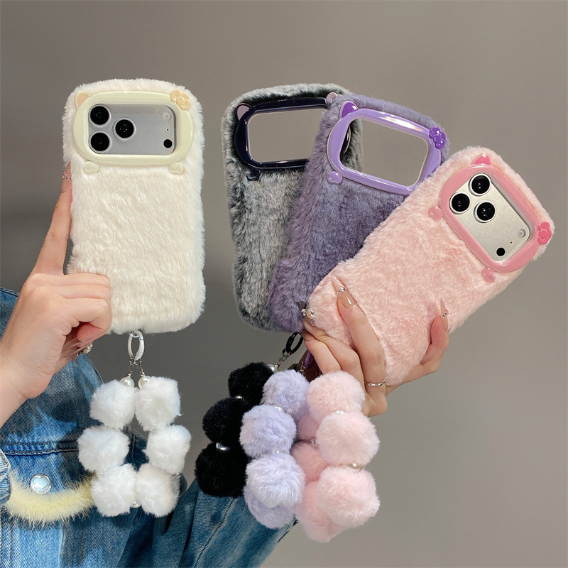 Phone Accessories Kiosk - Роскошный однотонный плюшевый чехол для iPhone