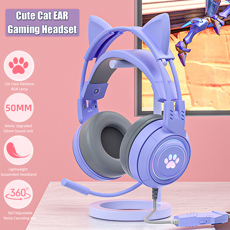 Phone Accessories For Kids - Симпатичные игровые наушники с кошачьими ушками