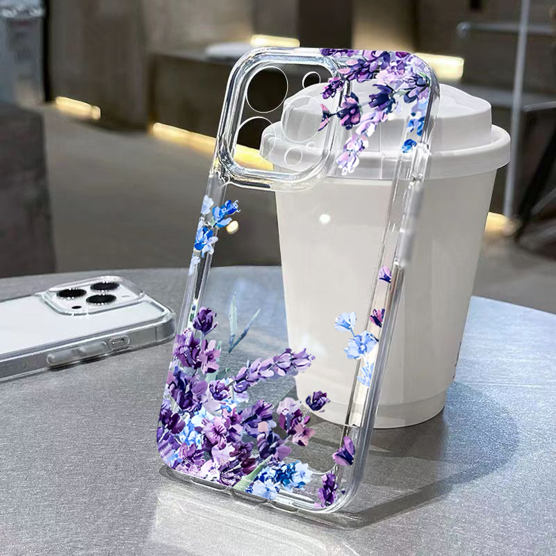 Phone Accessories Kiosk - Мягкий силиконовый чехол с фиолетовым цветком